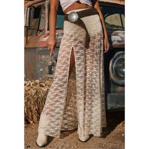 12th Tribe XS Odessa White Lace Maxi Skirt